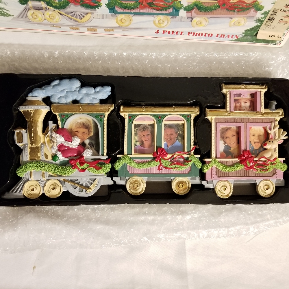 Vintage Christmas Railroad Picture Frame